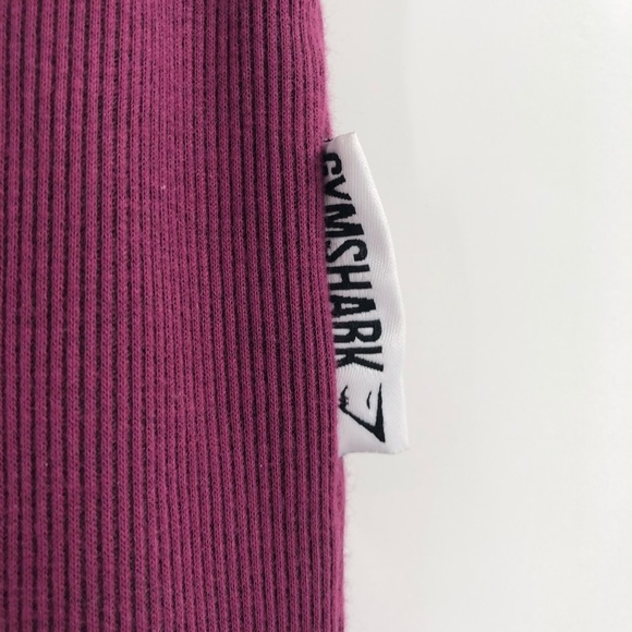 GYMSHARK Slounge Ribbon Bottoms Dark Ruby Marl Tie Waist Ribbed Soft Legging XS - Picture 5 of 8